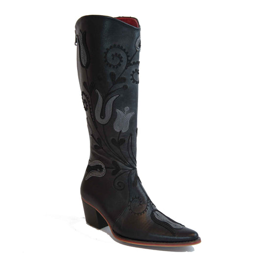 Cheyenne Tall Embroidered Leather 3