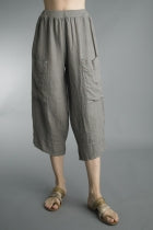 Front Pocket Linen Crop Pants