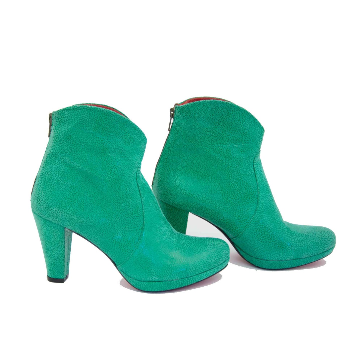 Collette Short Shiny Mint Green Boot