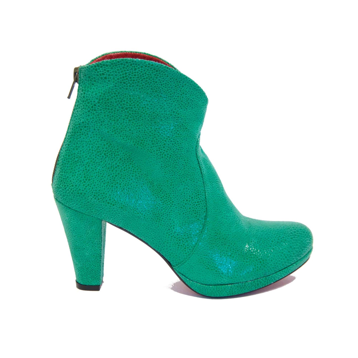 Collette Short Shiny Mint Green Boot