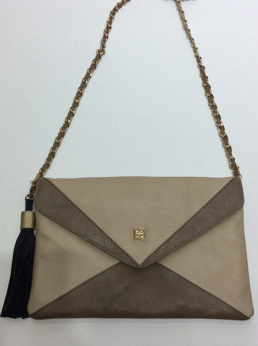 Two-Tone Leather Large Clutch or Shoulderbag