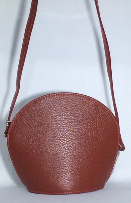 Shell shaped red Italian leather purse