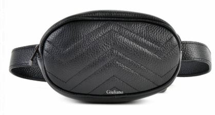 Round Italian Leather Belt Bag