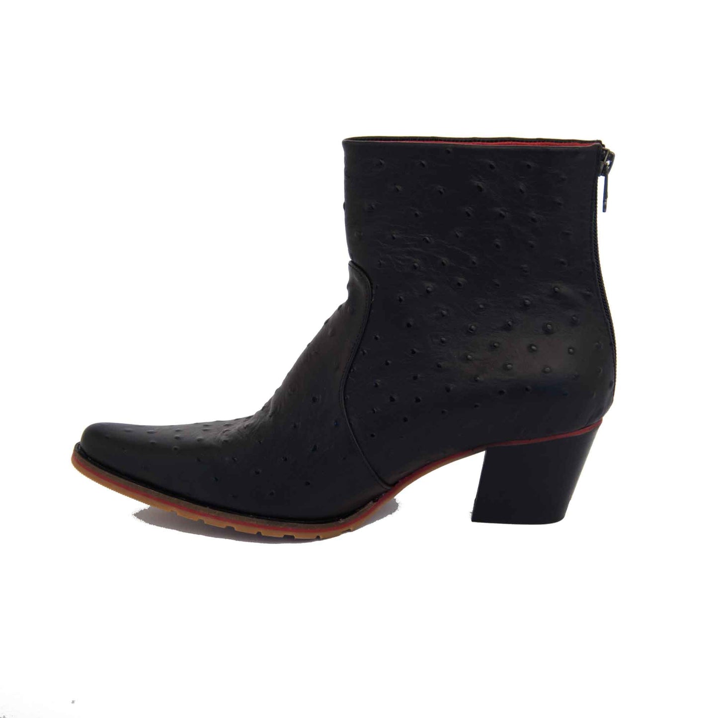 Cheyenne Short Ostrich Style Leather Boot