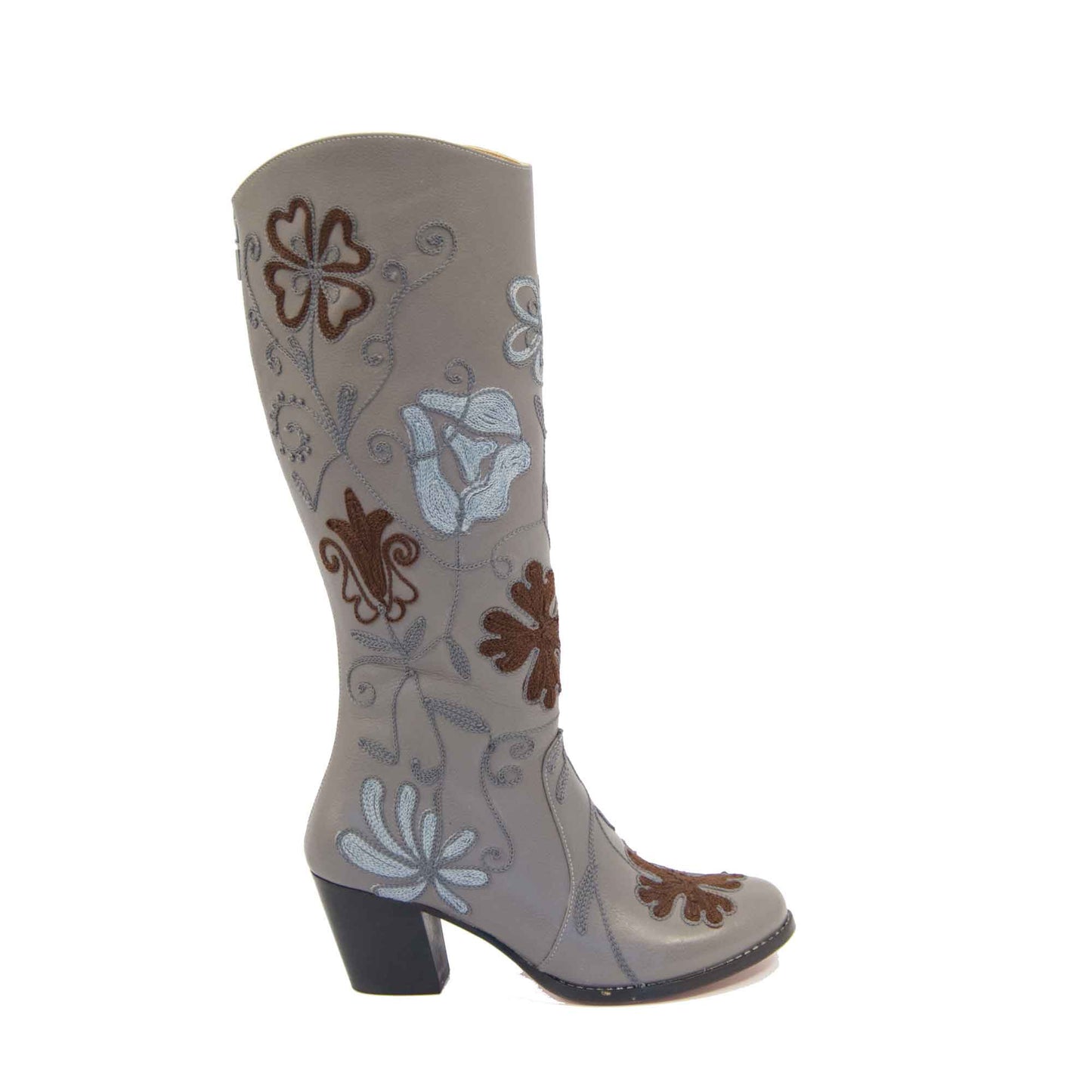 Carmel Tall Embroidered Leather Boot