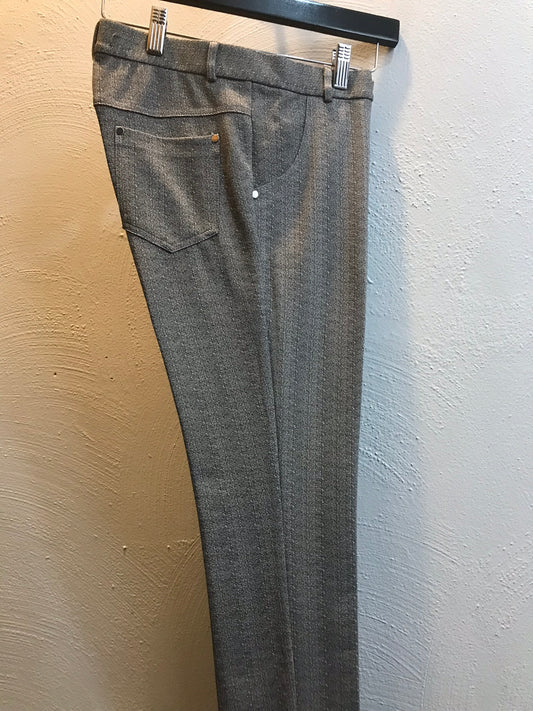 Grey Texture Stripe Pants
