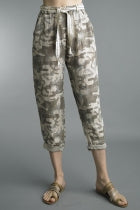 Tie Dyed Italian Linen Capri Pants