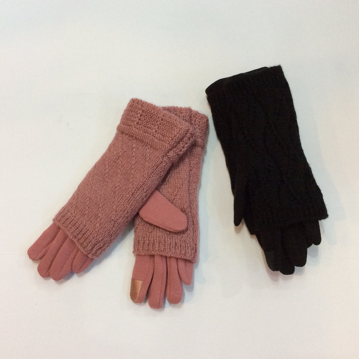 Knit cuff with glove insert