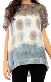 Lace Sleeved Sheer Top with Tank