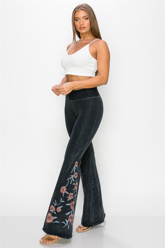 Amazing Bell Bottoms with Floral Embroidery