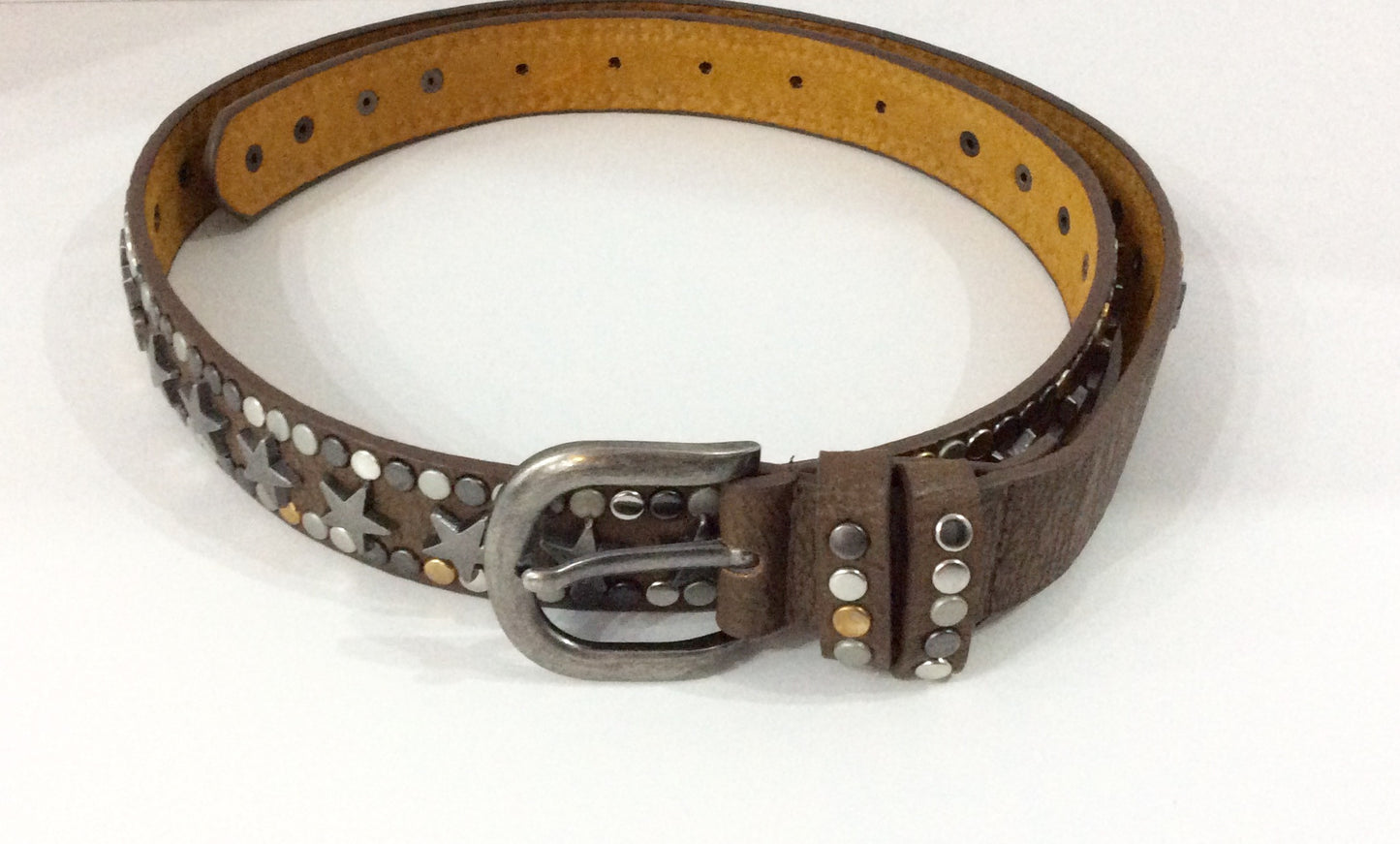 Belt-Vegan belt made in Italy with decorative studding