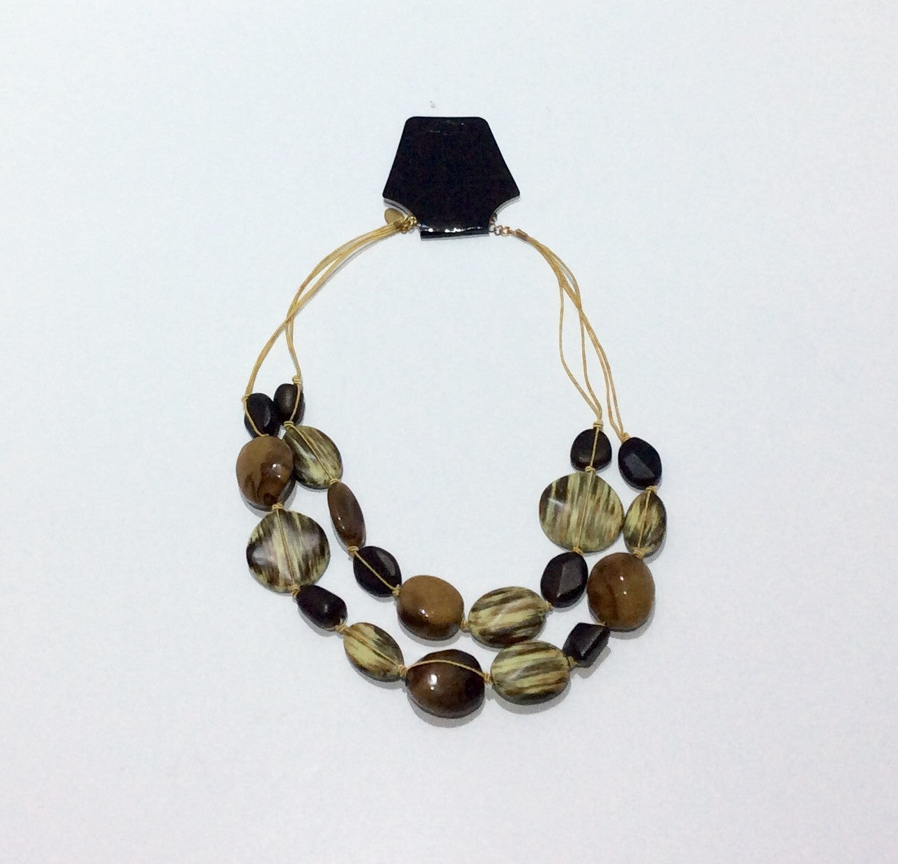 Necklace-Double strand polished stone