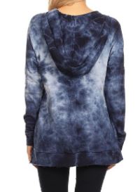 Lightweight Tie-Dyed Lace-up Hoodie Sweatshirt