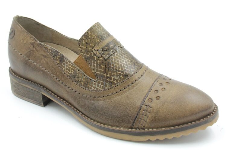 Reptile Print Trimmed Leather Oxford