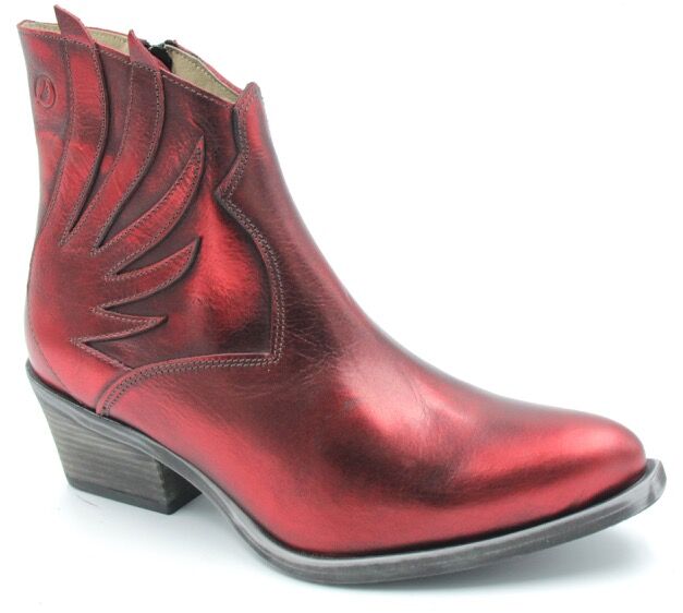 Metallic Red Winged Boots