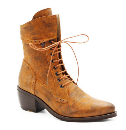 Lace Up Boots with Side Zippers
