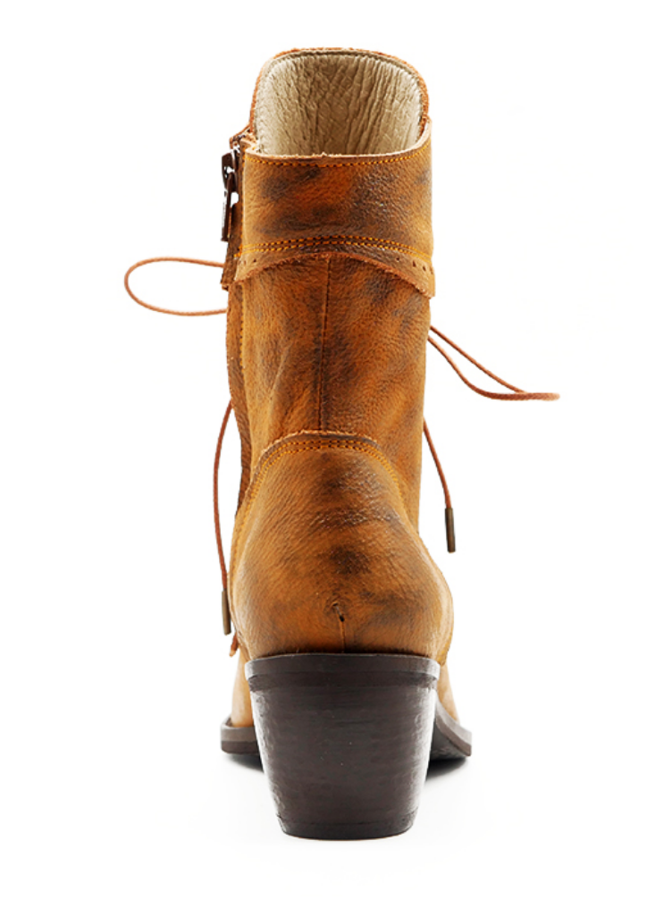 Lace Up Boots with Side Zippers