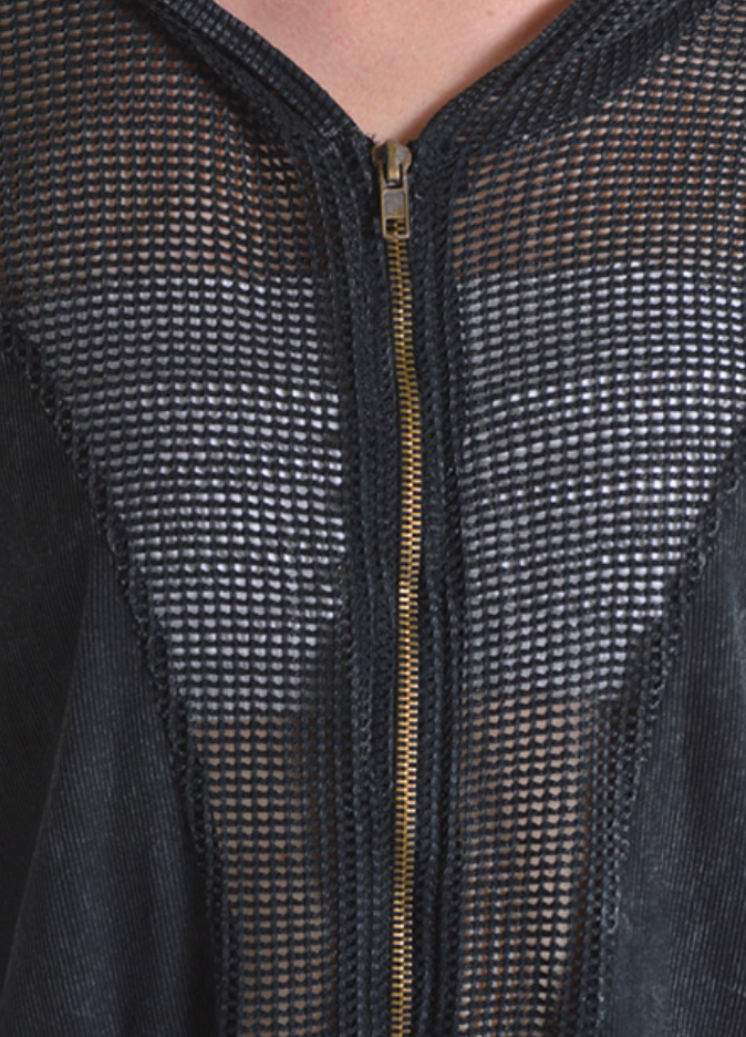 Fishnet Style Zip Up Jacket