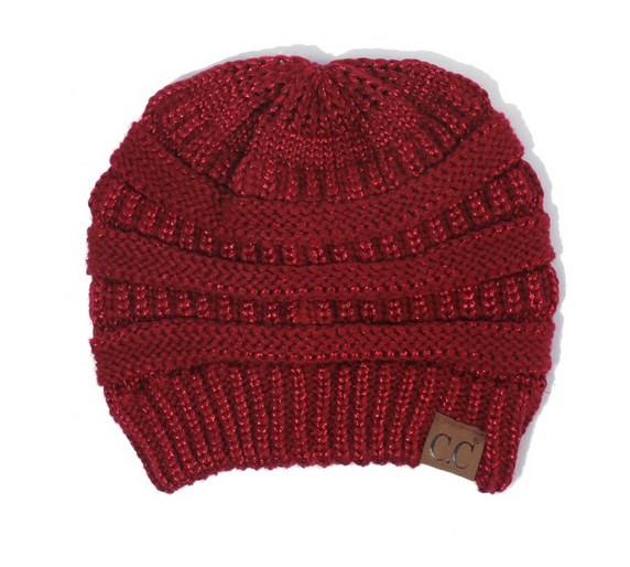Hat-cable knit 2 tone variegated color beanie