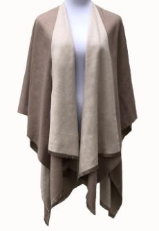 Solid Colors Cashmere Reversible Ruana Shawl Wrap