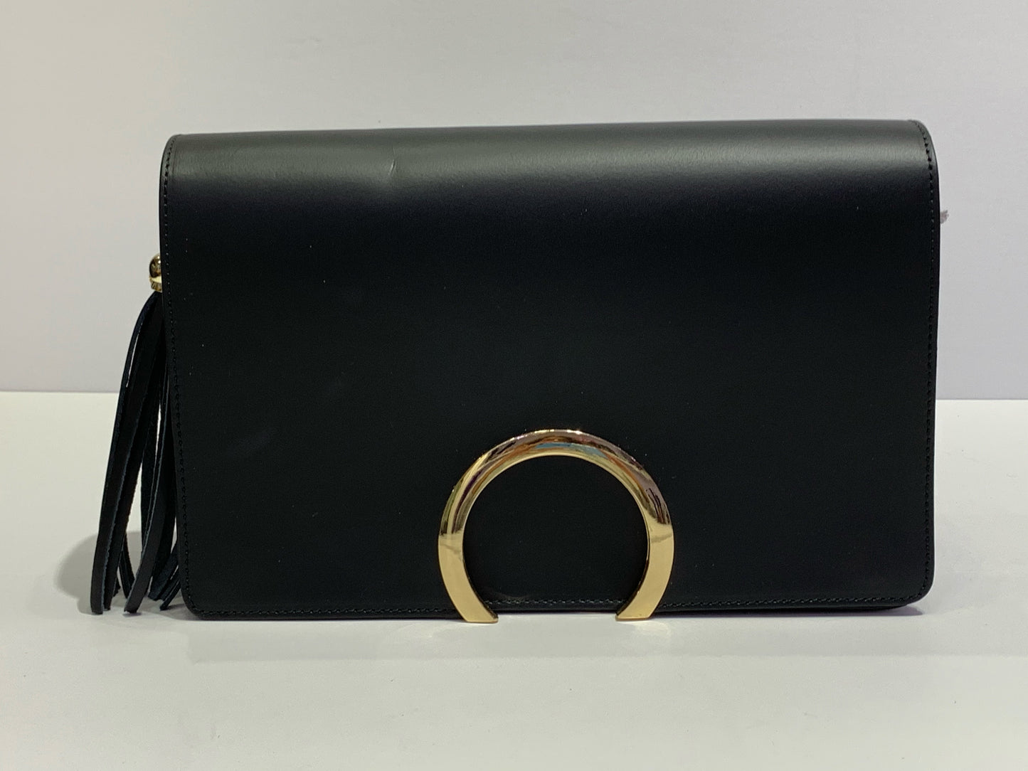 Smooth Italian Leather Circle Accented Purse