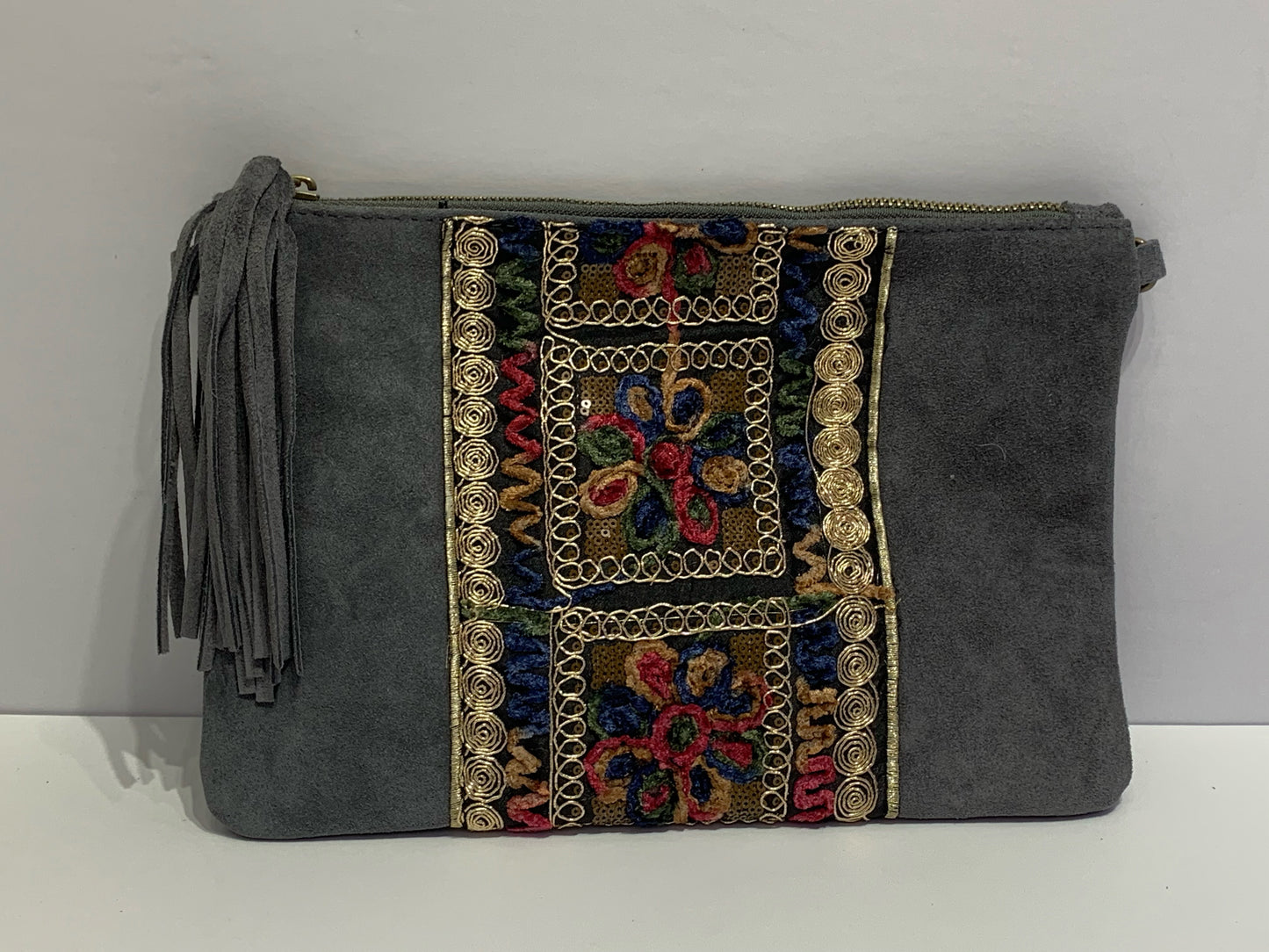 Tapestry Accents Italian Suede Purse
