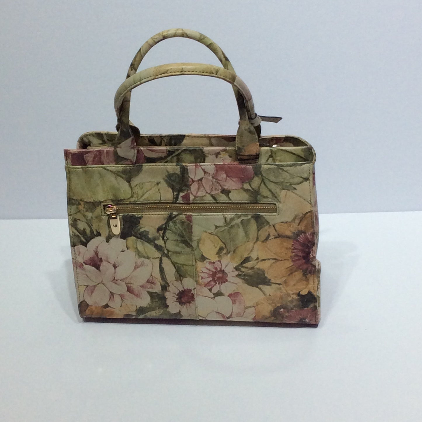 Floral pattern Italian leather purse