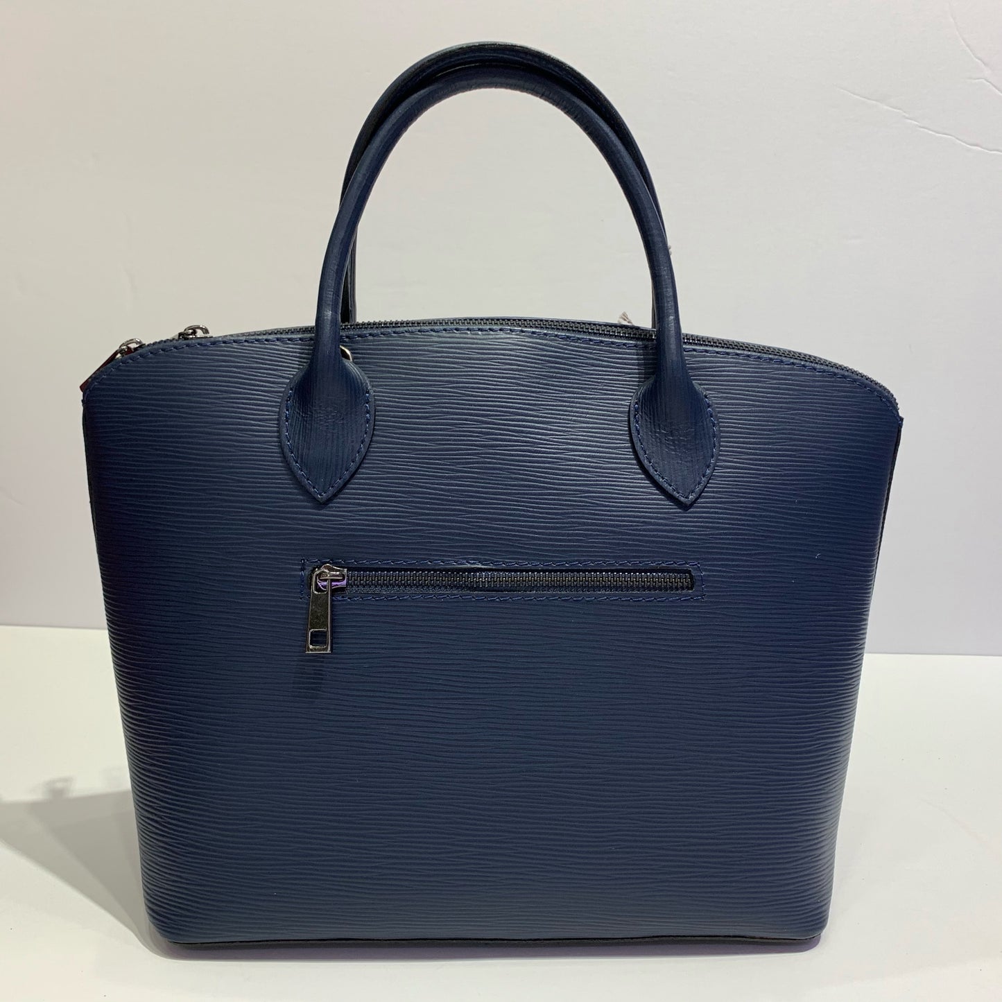 Textured Italian Leather Large Handbag