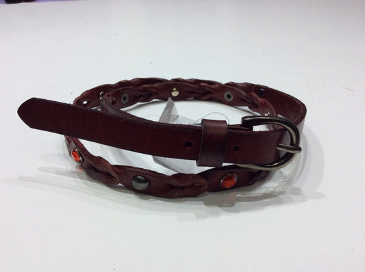 Belts-Narrow Width Leather with a Little Bit of Braid and Crystals