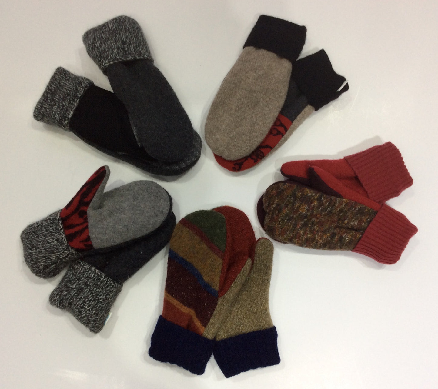 Wool Mittens Handcrafted from Reclaimed Sweaters
