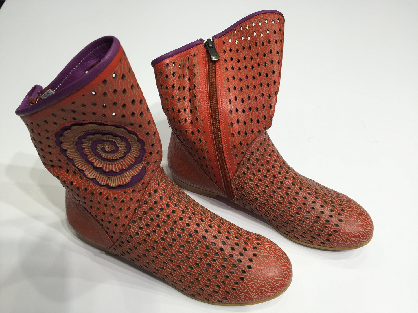 Specialty laser cut leather summer boot