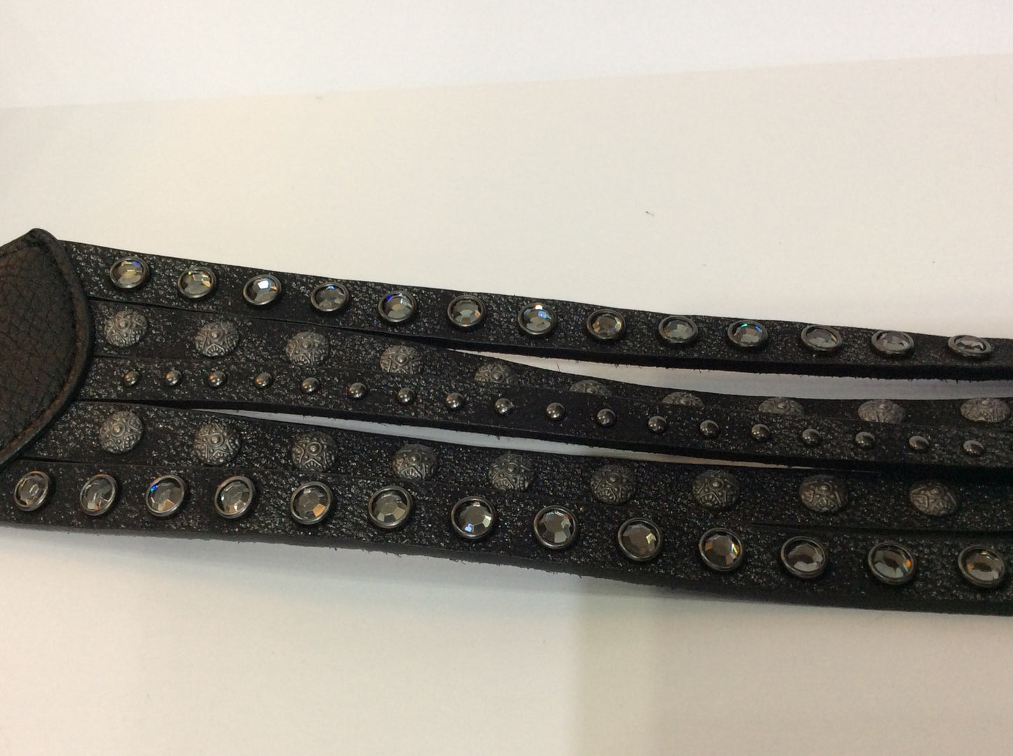 5-Strand Embellished Leather Belt