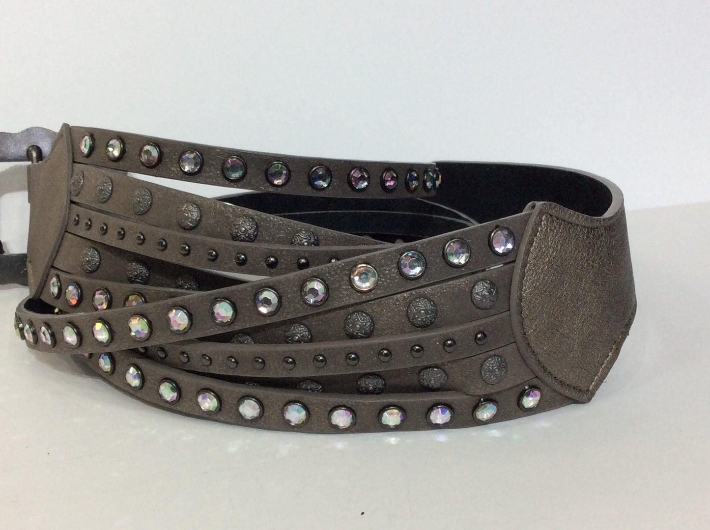 5-Strand Embellished Leather Belt