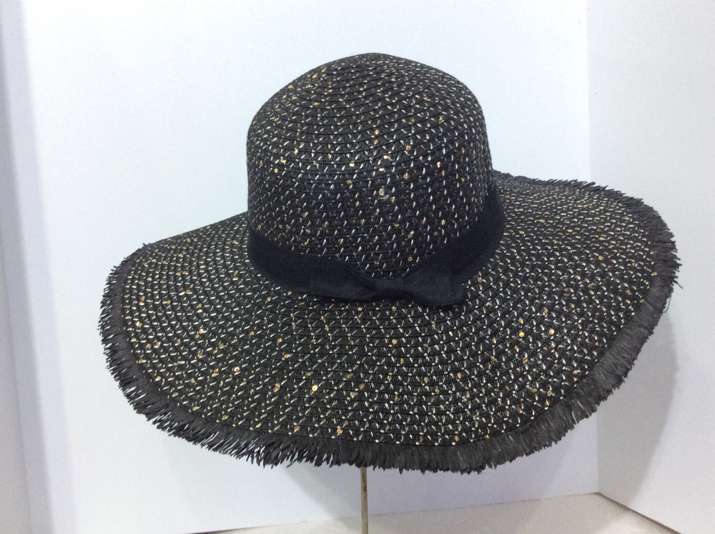 Black Sequin Embellished Hat