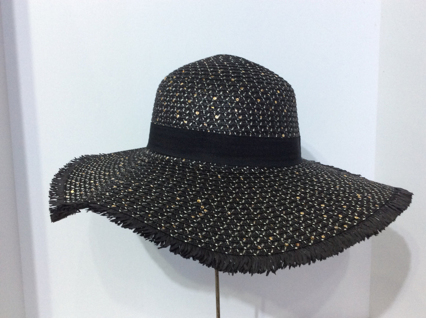 Black Sequin Embellished Hat